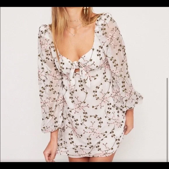 Stone Cold Fox Silk Organza Bardot Dress 0 BNWT - Picture 2 of 4